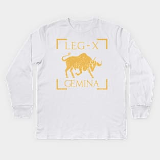 Legio X Gemina Bull Emblem Roman Legion Kids Long Sleeve T-Shirt